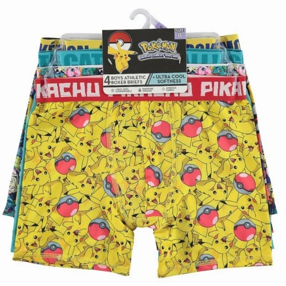 4 Pack Pokémon Boys Box Briefs Size 6